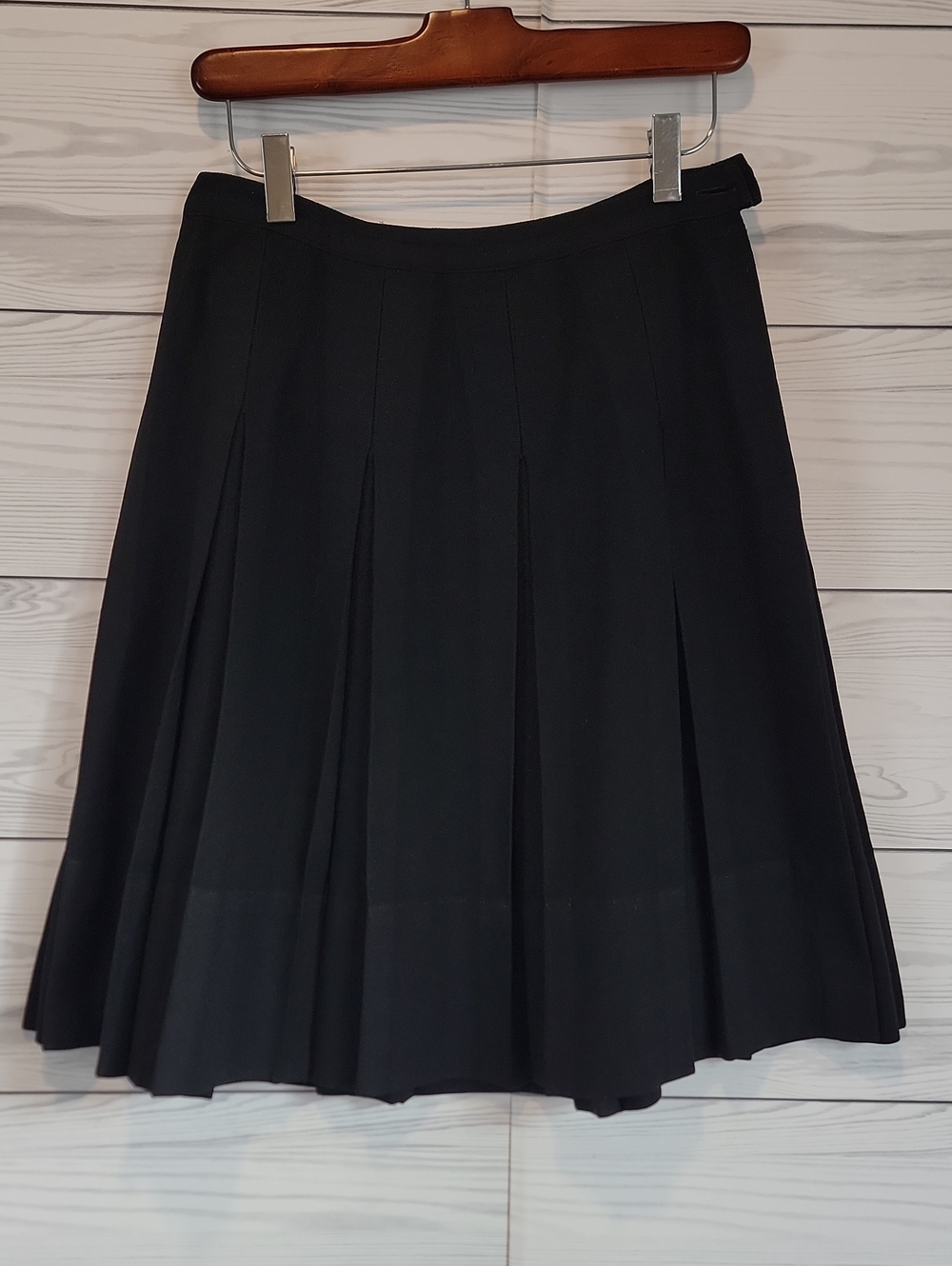 Vintage Mcm Classic Black Pleated Womens Skirt By Madison Wardrobe Makers Size S